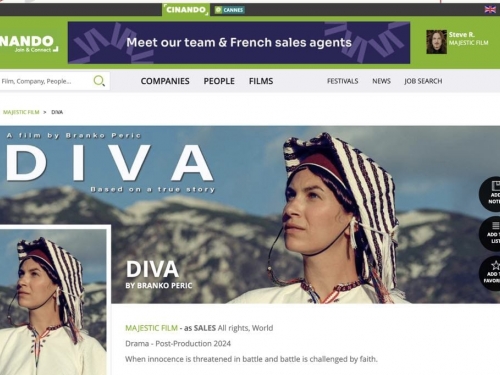 Dogovorena svjetska premijera igranog filma ''Diva'' na festivalu u Cannesu