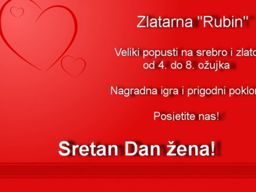 PROMO: Zlatarna "Rubin" - akcija i nagradna igra povodom "Dana žena"